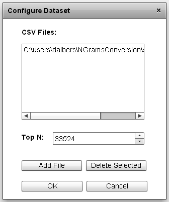 CSV Dataset Configuration Window